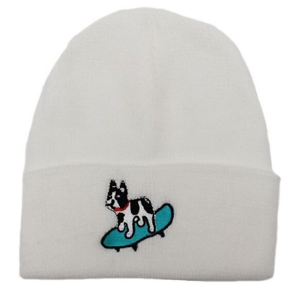 autumn winter cartoon embroidered dog knitted wool hat skateboard men's and women's ski hat beanies, Blue;gray
autumn winter cartoon embroidered dog knitted wool hat skateboard men's and women's ski hat beanies, Blue;gray