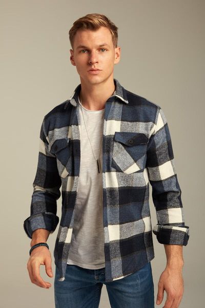 men lumberjack shirt gentlemen cotton soft season 2021 casual multicolor men's shirts, White;black
men lumberjack shirt gentlemen cotton soft season 2021 casual multicolor men's shirts, White;black