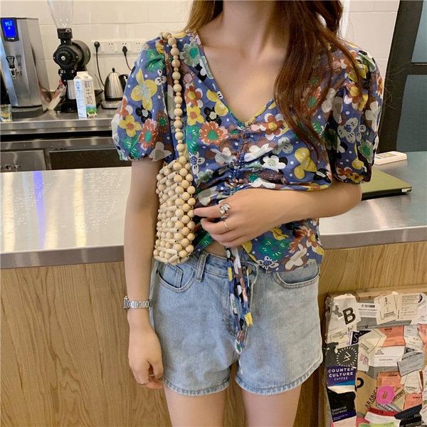 women floral vintage sweet high waist 2021 streetwear prairie chic gentle all match retro shirts short blouses women's &, White
women floral vintage sweet high waist 2021 streetwear prairie chic gentle all match retro shirts short blouses women's &, White