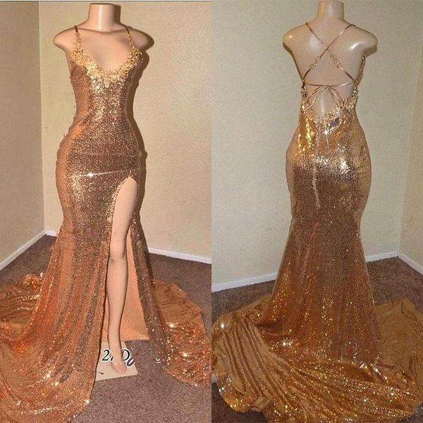 party dresses gold sequins mermaid prom 2021 criss cross backless spaghetti straps front split long evening gowns reflective, White;black
party dresses gold sequins mermaid prom 2021 criss cross backless spaghetti straps front split long evening gowns reflective, White;black