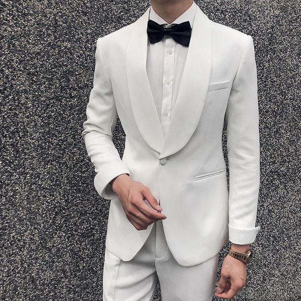 men's suits & blazers white buckle collar one-button jacket notched lapel tuxedo suit slim fit 2 coats + pants, White;black
men's suits & blazers white buckle collar one-button jacket notched lapel tuxedo suit slim fit 2 coats + pants, White;black