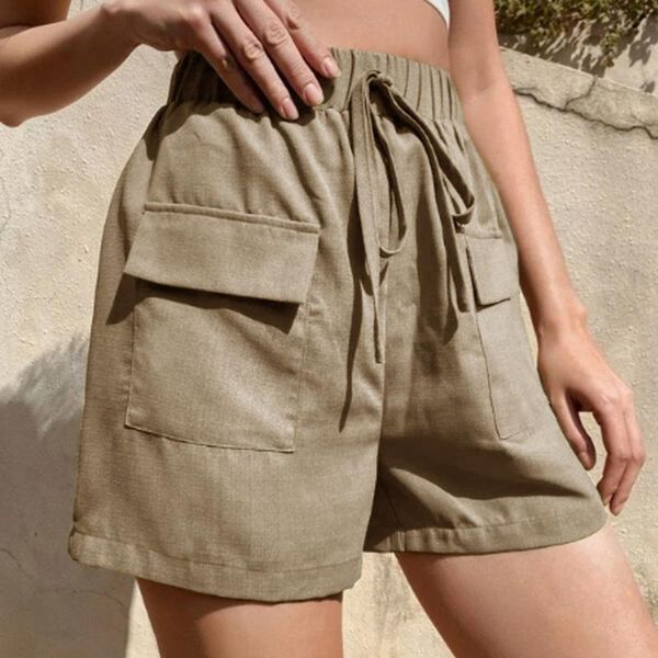 women's shorts plus size loose ladies short summer casual solid color pocket drawstring mid waist outwear décontractés, White;black
women's shorts plus size loose ladies short summer casual solid color pocket drawstring mid waist outwear décontractés, White;black