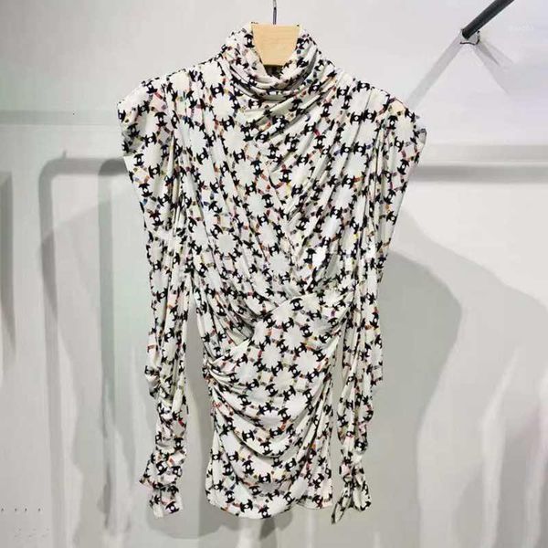 women's blouses & shirts early autumn irregular pleated bottoming shirt kaleidoscope printing turtleneck long sleeve casual female 2sk, White
women's blouses & shirts early autumn irregular pleated bottoming shirt kaleidoscope printing turtleneck long sleeve casual female 2sk, White