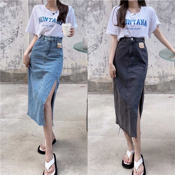 skirts women summer mid length slim wrap hip high waist black split denim skirt jeans korean fashion retro faldas mujer moda 210610, White
skirts women summer mid length slim wrap hip high waist black split denim skirt jeans korean fashion retro faldas mujer moda 210610, White