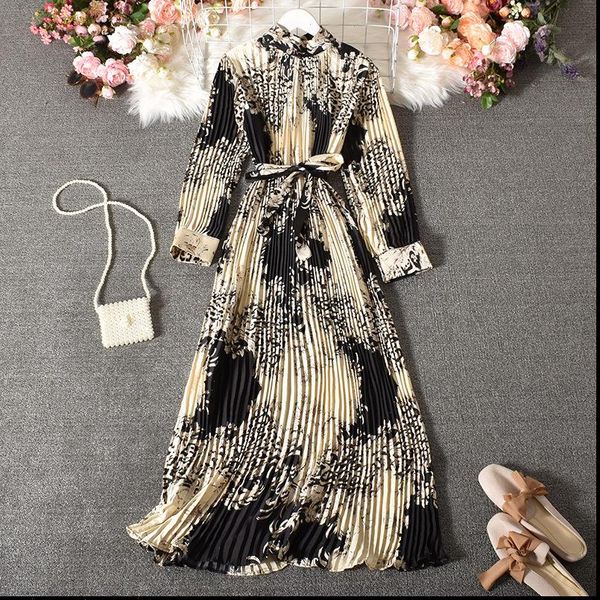 vintage women dresses long dress full sleeve spring fall loose a line printed leopard pleated elegant robe y1470, Black;gray
vintage women dresses long dress full sleeve spring fall loose a line printed leopard pleated elegant robe y1470, Black;gray