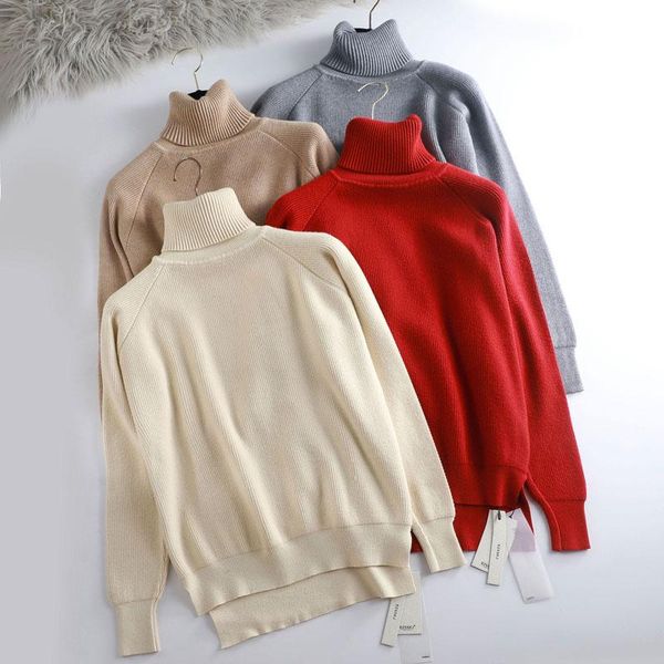 women's sweaters turtleneck oversize sweater women autumn winter thick pullover solid knit female split side loose casual, White;black
women's sweaters turtleneck oversize sweater women autumn winter thick pullover solid knit female split side loose casual, White;black
