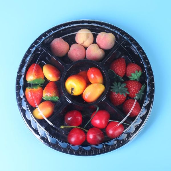 disposable take out containers about 1000g plastic round fruit cut box six-segment vegetable and salad with lid
disposable take out containers about 1000g plastic round fruit cut box six-segment vegetable and salad with lid