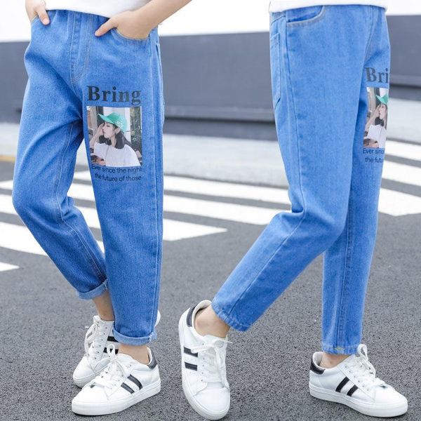 jeans girls girl foreign style 2021 spring and autumn kids casual loose feet children tide, Blue
jeans girls girl foreign style 2021 spring and autumn kids casual loose feet children tide, Blue