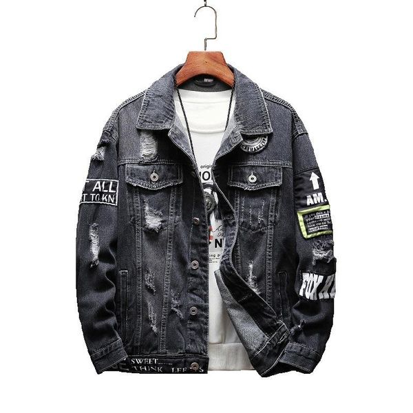 men's jackets 2021mens and coats black holes denim fashion men spring autumn loose casual jean outwear, Black;brown
men's jackets 2021mens and coats black holes denim fashion men spring autumn loose casual jean outwear, Black;brown