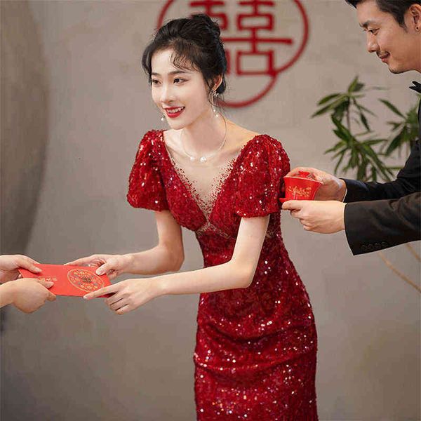 prom luxury boutique occasion dresses toast bride 2021 appreciation banquet foreign style thin back door engagement banquet evening female, Black
prom luxury boutique occasion dresses toast bride 2021 appreciation banquet foreign style thin back door engagement banquet evening female, Black