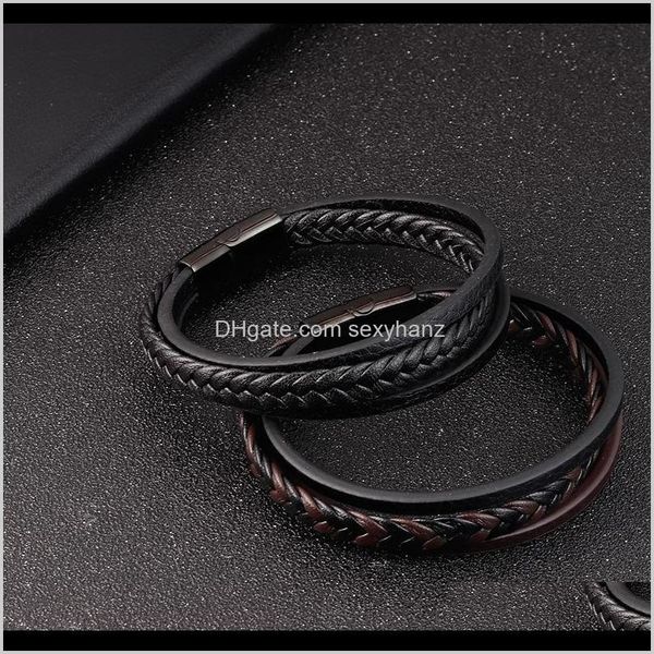 charm jewelrykimter leather bracelets men stainless steel mtilayer braided rope bracelet for male female bangle jewelry q280fz drop delivery, Golden;silver
charm jewelrykimter leather bracelets men stainless steel mtilayer braided rope bracelet for male female bangle jewelry q280fz drop delivery, Golden;silver