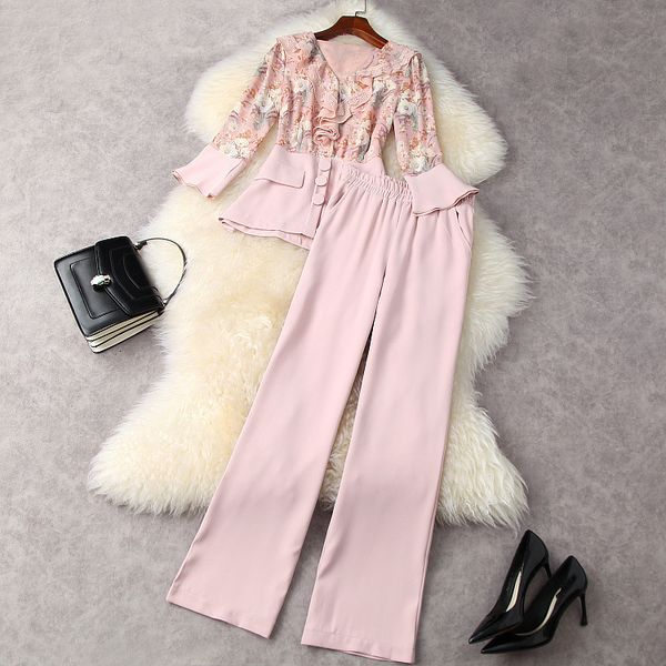 dress european and american women's wear for spring 2021 printed shirt with three-quarter sleeves wide-legged pants fashion suits 6gwq, White 
dress european and american women's wear for spring 2021 printed shirt with three-quarter sleeves wide-legged pants fashion suits 6gwq, White