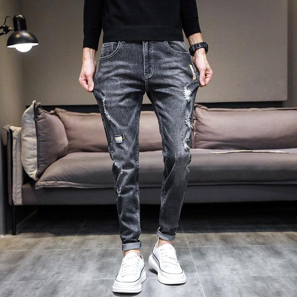 men's jeans slim straight loose classic black grey small feet stretch pants 2021 fashion, Blue
men's jeans slim straight loose classic black grey small feet stretch pants 2021 fashion, Blue