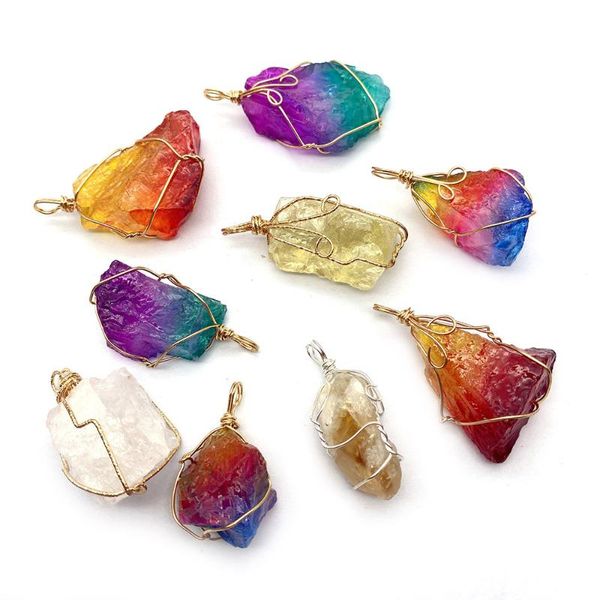 charms 1pcs natural stone crystal pendant irregular colorful hand-wound diy jewelry making necklace bracelet accessories charm crafts, Bronze;silver
charms 1pcs natural stone crystal pendant irregular colorful hand-wound diy jewelry making necklace bracelet accessories charm crafts, Bronze;silver