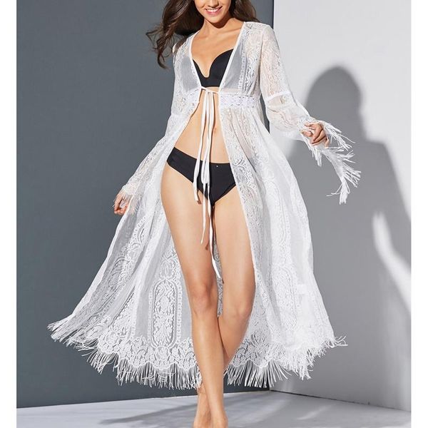 women's swimwear summer lace cape openwork mesh cardigan long sleeve beach tassel white, White;black
women's swimwear summer lace cape openwork mesh cardigan long sleeve beach tassel white, White;black