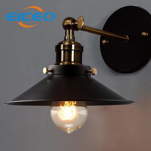 wall lamp (eiceo) led retro brass craft nordic american country style single-head black umbrella bracket luminaire ac220v e27 
wall lamp (eiceo) led retro brass craft nordic american country style single-head black umbrella bracket luminaire ac220v e27