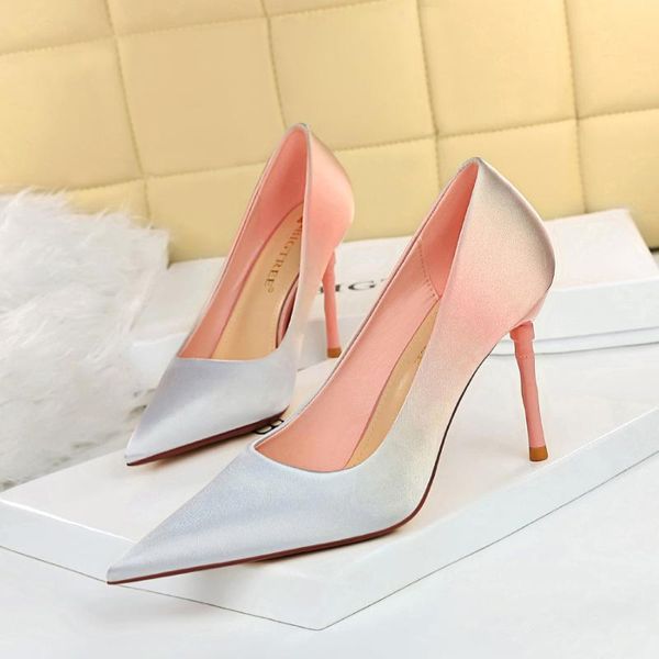 dress shoes fashion 9.5cm high heels shallow pointed toe sweet satin color matching gradient women pumps ladies, Black
dress shoes fashion 9.5cm high heels shallow pointed toe sweet satin color matching gradient women pumps ladies, Black