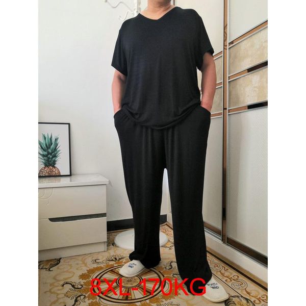 men's sleepwear plus size 8xl 7xl 6xl 170kg men pajamas sets summer modal home wear set soft casual sleep short sleeve and long pants, Black;brown
men's sleepwear plus size 8xl 7xl 6xl 170kg men pajamas sets summer modal home wear set soft casual sleep short sleeve and long pants, Black;brown