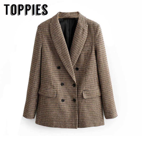 spring woolen lattice suit jacket ladies office blazer double breasted loose coat european women clothing 210930, White;black
spring woolen lattice suit jacket ladies office blazer double breasted loose coat european women clothing 210930, White;black