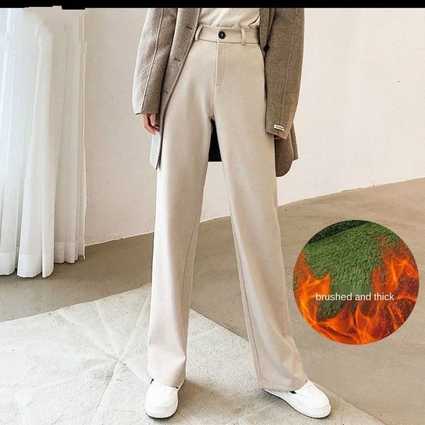 capris women's winter hair clothing, wide leg straight waist pants, loose moped pants, Black;white
capris women's winter hair clothing, wide leg straight waist pants, loose moped pants, Black;white