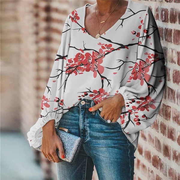 women's blouses & shirts whereisart plum blossom rose print ladies blouse chiffon leisure flower female v-neck slim girls clothing, White
women's blouses & shirts whereisart plum blossom rose print ladies blouse chiffon leisure flower female v-neck slim girls clothing, White