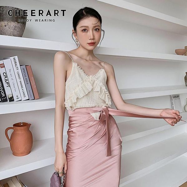 women's tanks & camis cheerart korean fashion beige lace cami ruffle v neck backless for women summer 2021 tanktop, White
women's tanks & camis cheerart korean fashion beige lace cami ruffle v neck backless for women summer 2021 tanktop, White