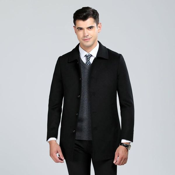 men's wool & blends hand made double face coats men single breasted stand collar woolen casual overcoat 2021 autumn winter, Black
men's wool & blends hand made double face coats men single breasted stand collar woolen casual overcoat 2021 autumn winter, Black