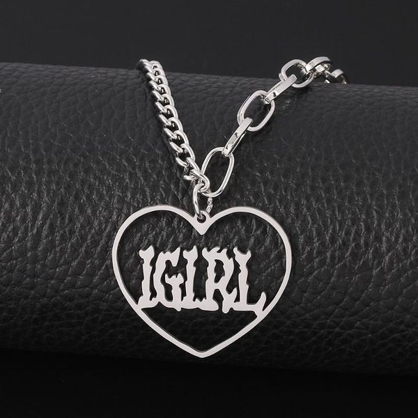 stainless steel igirl pendant necklace punk romantic streetwear jewelry choker necklaces for internet girl accessories, Silver
stainless steel igirl pendant necklace punk romantic streetwear jewelry choker necklaces for internet girl accessories, Silver