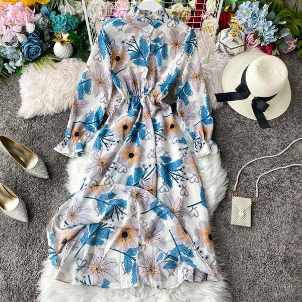 spring autumn women korean fashion dress vintage full sleeve flower print dresses female high elastic waist party b61 casual, Black;gray
spring autumn women korean fashion dress vintage full sleeve flower print dresses female high elastic waist party b61 casual, Black;gray