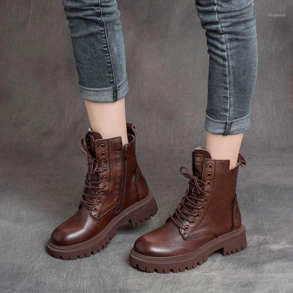 vintage genuine leather boots square heel ankle for women chunky platform fashion lace-up tube short women's1, Black
vintage genuine leather boots square heel ankle for women chunky platform fashion lace-up tube short women's1, Black