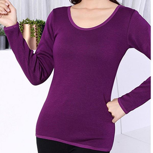 women's t-shirt women slim elastic tees winter plus velvet long sleeve solid color tee fashion o-neck warm thick t shirt, White
women's t-shirt women slim elastic tees winter plus velvet long sleeve solid color tee fashion o-neck warm thick t shirt, White