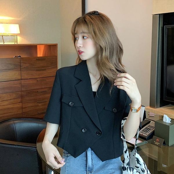 women's suits & blazers short sleeve thin small suit jacket female summer korean fashion style casual professional, White;black
women's suits & blazers short sleeve thin small suit jacket female summer korean fashion style casual professional, White;black