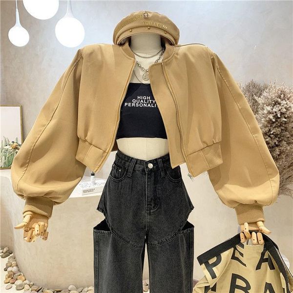 women's jackets niche design clothing autumn 2021 retro loose long-sleeved tooling jacket short coat all-match thin top, Black;brown
women's jackets niche design clothing autumn 2021 retro loose long-sleeved tooling jacket short coat all-match thin top, Black;brown