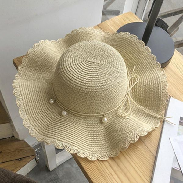 wide brim hats woman summer straw hat little fresh curve big with pearl decoration leisure sunscreen beach sunshade cap c96, Blue;gray
wide brim hats woman summer straw hat little fresh curve big with pearl decoration leisure sunscreen beach sunshade cap c96, Blue;gray