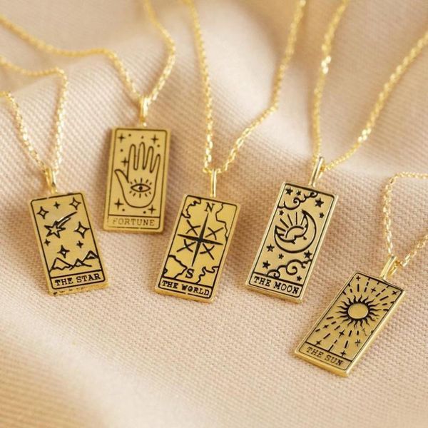 chokers trendy gold black tarot world sun moon star fortune pendant necklace for woman design fashion sweater chain jewelry, Golden;silver
chokers trendy gold black tarot world sun moon star fortune pendant necklace for woman design fashion sweater chain jewelry, Golden;silver