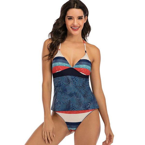 women's v neck tankini swimsuit hatler strap back two piece bathing suit striped swimwear one-piece suits
women's v neck tankini swimsuit hatler strap back two piece bathing suit striped swimwear one-piece suits
