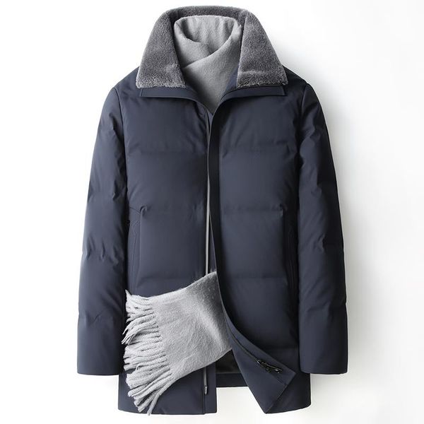 winter wool lapel men's thick medium length down jacket warm downs coat for youth large size royal blue, Black
winter wool lapel men's thick medium length down jacket warm downs coat for youth large size royal blue, Black