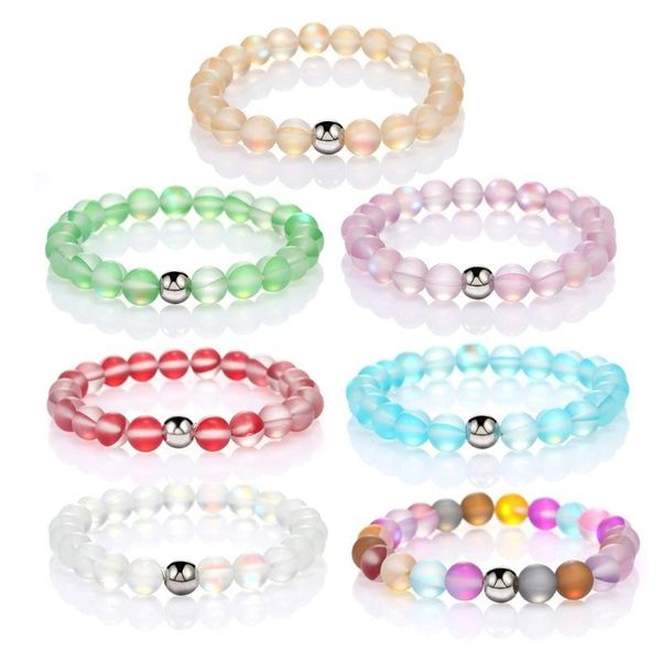round mystic rainbow glass beaded stretch bracelet 8mm matte moonstone beads elastic wristband women jewelry, Black
round mystic rainbow glass beaded stretch bracelet 8mm matte moonstone beads elastic wristband women jewelry, Black
