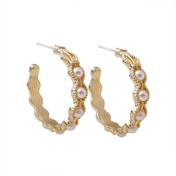 hoop & huggie timeonly simulated pearl c shape earrings for women femme gold color alloy wave pattern circle party jewelry, Golden;silver
hoop & huggie timeonly simulated pearl c shape earrings for women femme gold color alloy wave pattern circle party jewelry, Golden;silver