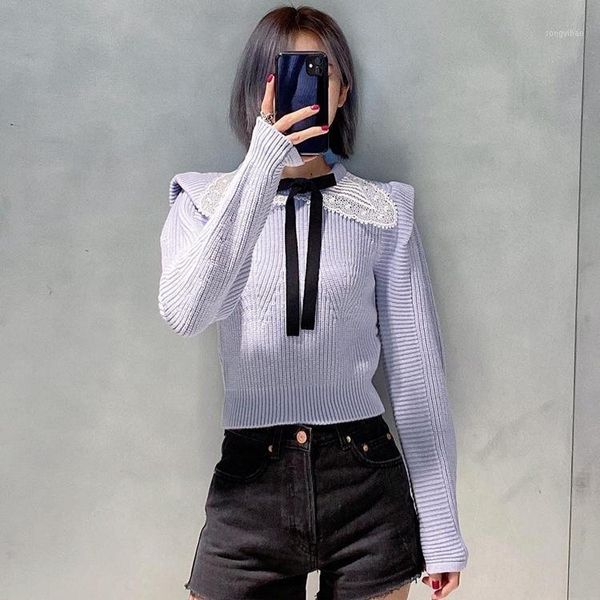 women's sweaters women sweater 2021 autumn french lace solid color short commuter knit blouse, White;black
women's sweaters women sweater 2021 autumn french lace solid color short commuter knit blouse, White;black