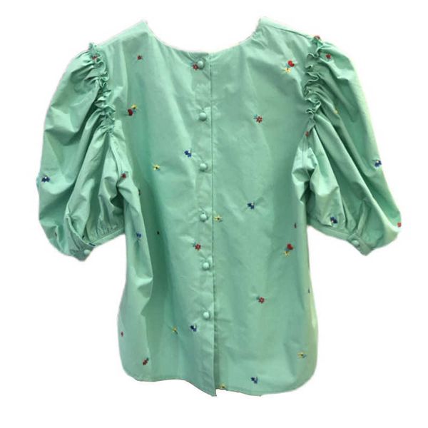 floral embroidery women blouses summer puff short sleeve o-neck korean fashion ladeis basic crop 210526, White
floral embroidery women blouses summer puff short sleeve o-neck korean fashion ladeis basic crop 210526, White