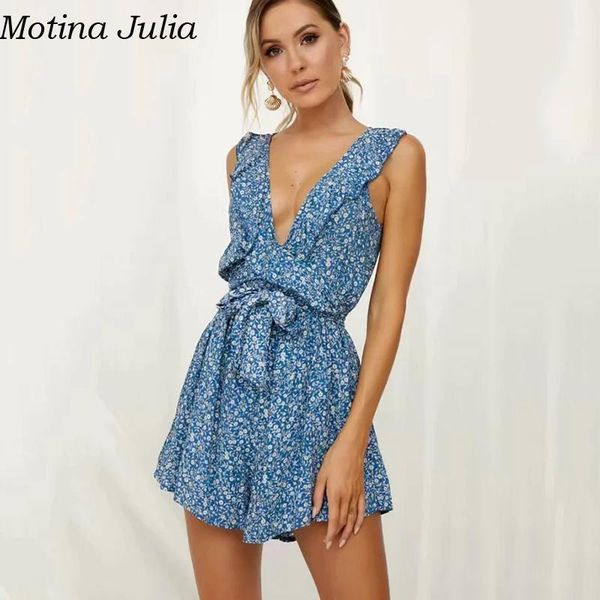 women's jumpsuits & rompers motina julia ruffle print short playsuit beach casual cool elegant jumpsuit cute sashes v neck overalls, Black;white
women's jumpsuits & rompers motina julia ruffle print short playsuit beach casual cool elegant jumpsuit cute sashes v neck overalls, Black;white