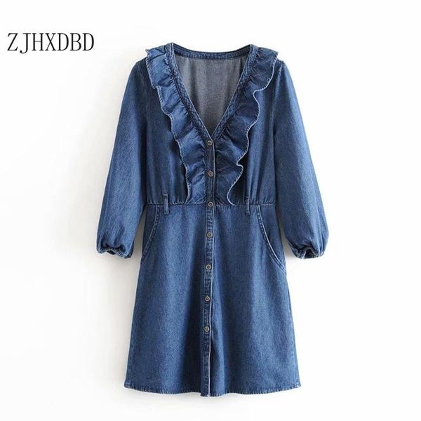 casual dresses european style women's clothing wholesale summer 2021 v-neck single-breasted ruffled denim dress blue lady clothes femal, Black;gray
casual dresses european style women's clothing wholesale summer 2021 v-neck single-breasted ruffled denim dress blue lady clothes femal, Black;gray