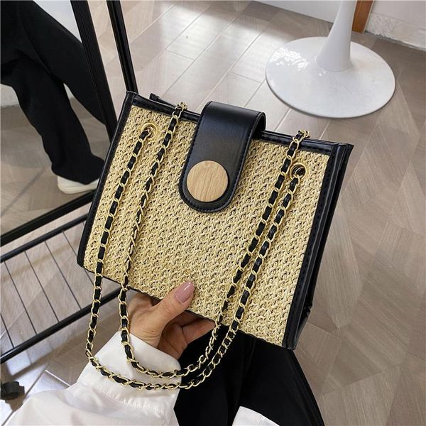 shoulder bags straw stitching chain designer crossbody for women 2021 women's summer simple style handbags trending hand bag
shoulder bags straw stitching chain designer crossbody for women 2021 women's summer simple style handbags trending hand bag