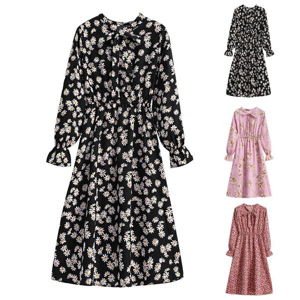 casual dresses bowknot bottoming dress long-sleeve chiffon vintage floral elastic waist slim mid-length elegant flowy 40#, Black;gray
casual dresses bowknot bottoming dress long-sleeve chiffon vintage floral elastic waist slim mid-length elegant flowy 40#, Black;gray
