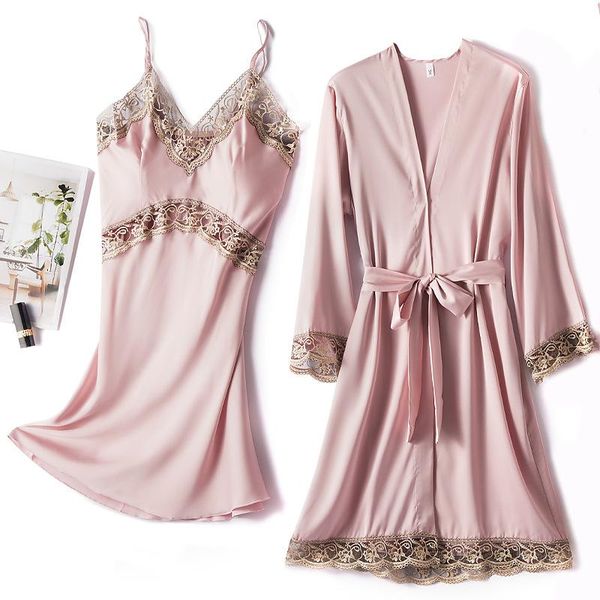 summer kimono bath gown ice silk satin wedding robe suit hollow out 2pcs sleep set comfy home dressing causal nightwear women's sleepwe, Black;red
summer kimono bath gown ice silk satin wedding robe suit hollow out 2pcs sleep set comfy home dressing causal nightwear women's sleepwe, Black;red
