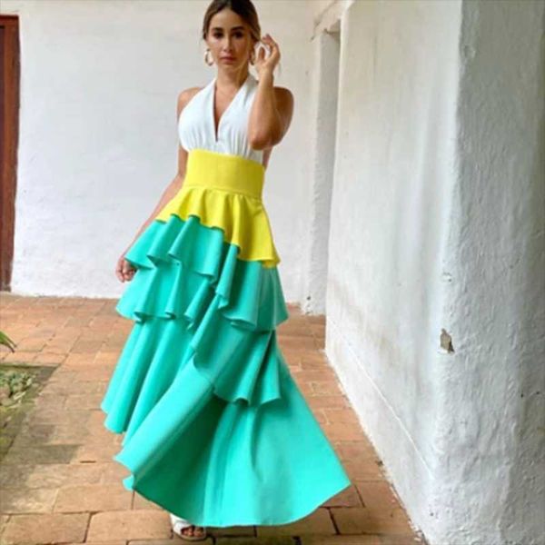 arrival multicolor ruffle tiered satin long skirts with high waist floor length zipper custom made fashion female, Black
arrival multicolor ruffle tiered satin long skirts with high waist floor length zipper custom made fashion female, Black