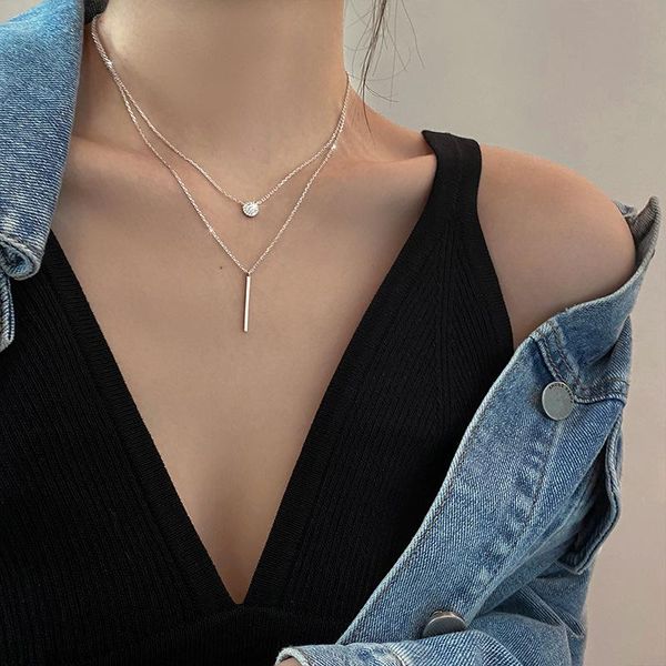 pendant necklaces fashion multilayer cool simplicity cubic zirconia cuboid disc pendants choker necklace for women collier party jewelry, Silver
pendant necklaces fashion multilayer cool simplicity cubic zirconia cuboid disc pendants choker necklace for women collier party jewelry, Silver