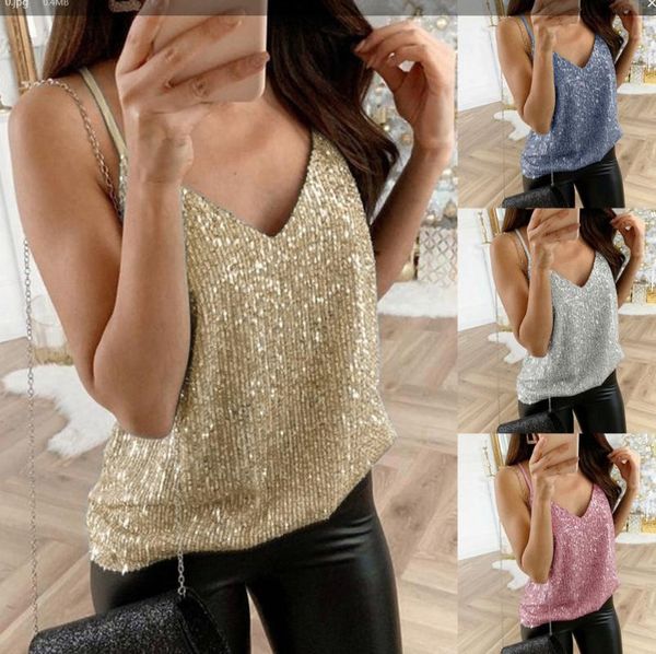 women's tanks & camis 2021 summer gold fashion v-neck sequins short camisole vest casual clcey bx1000, White
women's tanks & camis 2021 summer gold fashion v-neck sequins short camisole vest casual clcey bx1000, White