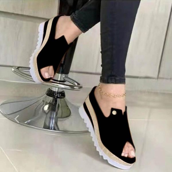 sandals 2021 casual women platform summer hollow fish mouth wedges shoes fashion female sandalias zapatillas mujer, Black
sandals 2021 casual women platform summer hollow fish mouth wedges shoes fashion female sandalias zapatillas mujer, Black